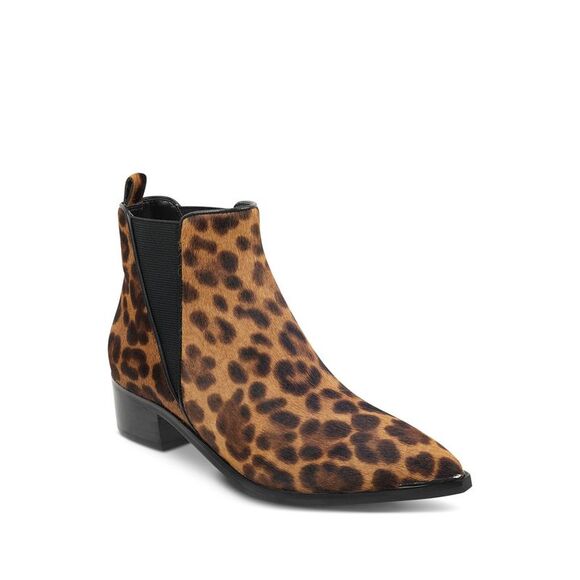 MARC FISHER Womens Brown Leopard Print Yale Pointed Toe Block Heel